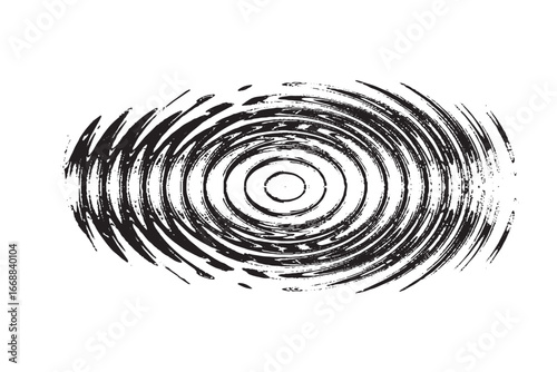 Abstract Black and White Circular Ripple Pattern