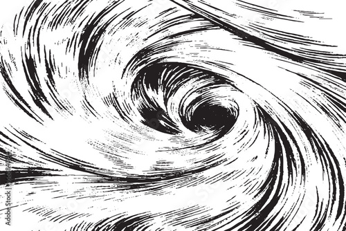 Abstract Black and White Swirling Vortex Texture