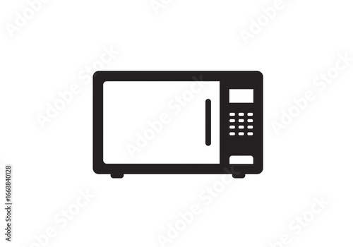 Sleek modern microwave icon perfect for kitchen appliance and technology concepts
