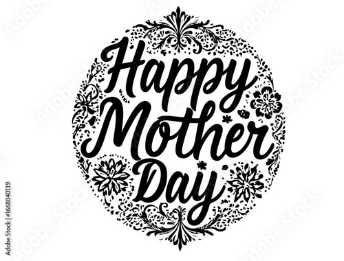 Mother typography in silhouette