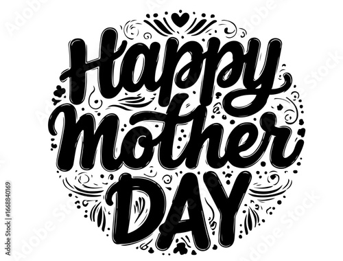 Mother typography in silhouette