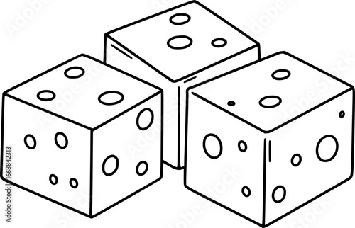 Paneer cubes outline icon vector
