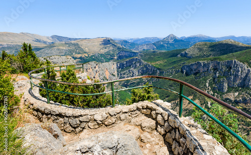Viewpoint of the geological limestone formation of Verdon Gorge - also Gorges du Verdon or Grand Canyon du Verdon - highlight and sight of Provence - France, Europe 2025