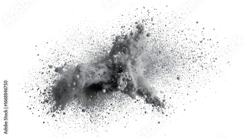 Exploding Powder: Witness the dynamic moment of a powdered substance erupting outwards, creating a dramatic and energetic spectacle, frozen in time. 