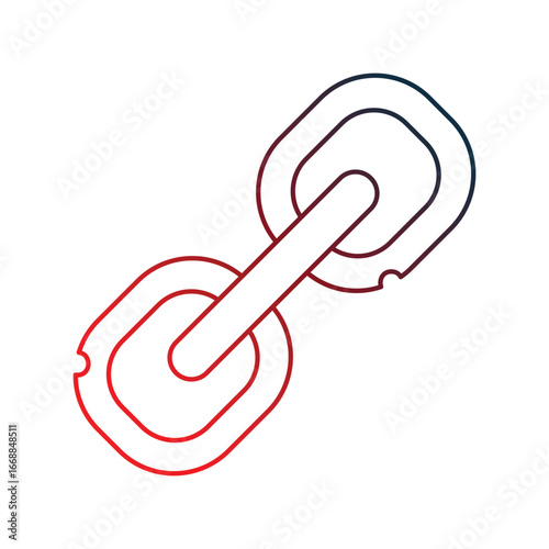 Link gradient outline icon with white background vector stock illustration