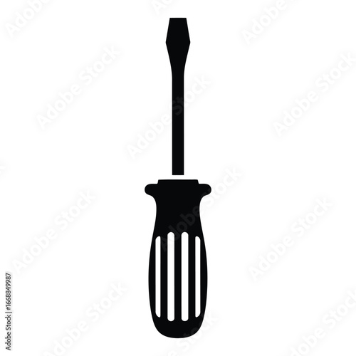 Classic flathead screwdriver isolated silhouette for tools and diy projects silhouette