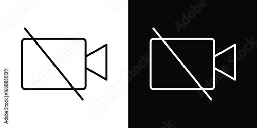Video off icons. vector symbol illustrations.