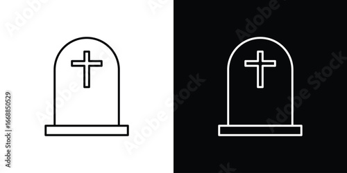 Tombstone icons. vector symbol illustrations.