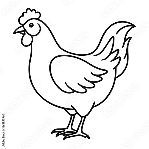 simple chicken line art