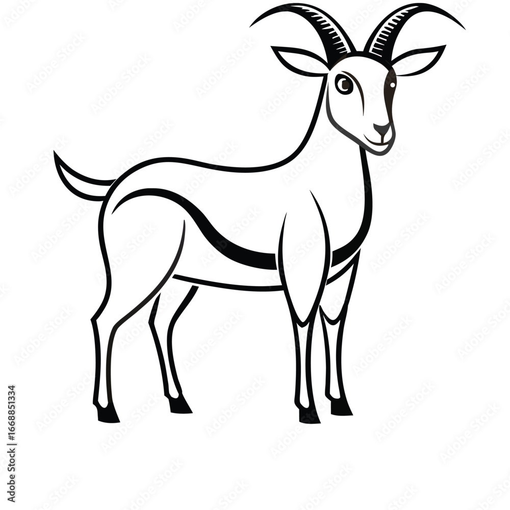 Obraz premium goat in one line art style