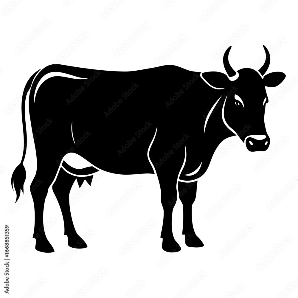 Fototapeta premium silhouette of a cow