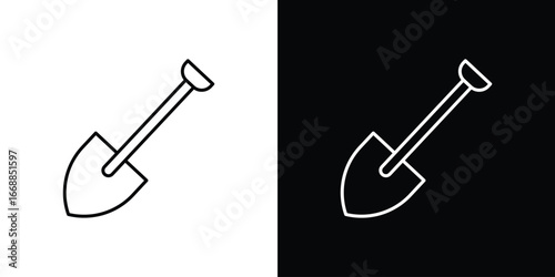 Shovel icons. vector symbol illustrations.