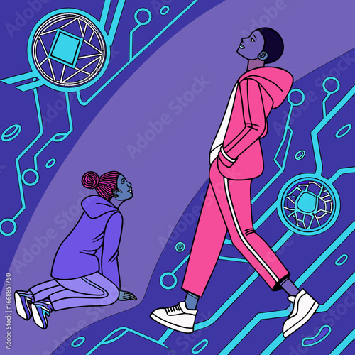 Futuristic Cyber Surreal Vector Design 1