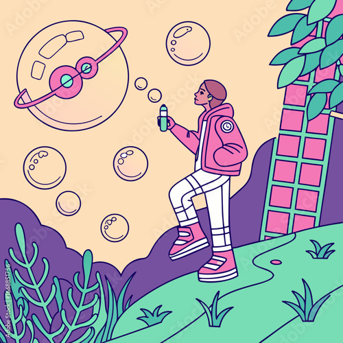 Futuristic Cyber Surreal Vector Design