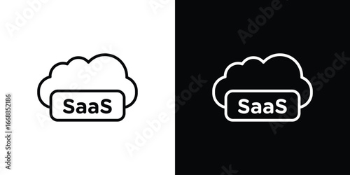 SaaS icons. vector symbol illustrations.