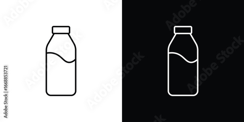 Milk bottle icons. vector symbol illustrations.