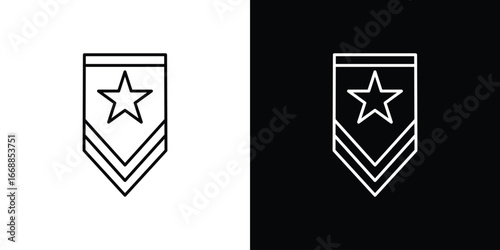 Military rank badge icons. vector symbol illustrations.