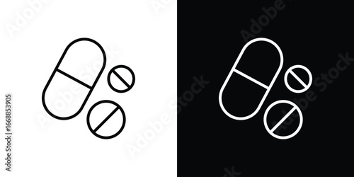 Medicine pills icons. vector symbol illustrations.
