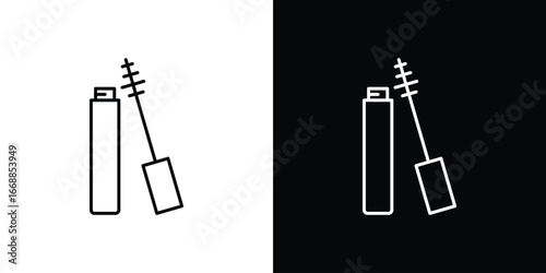 Mascara brush icons. vector symbol illustrations.