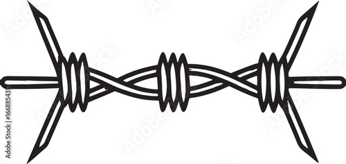 Barbed Wire Fence Security Concept