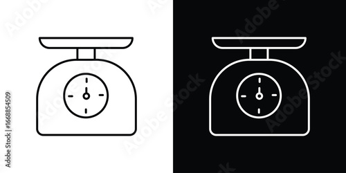 Kitchen scales icons. vector symbol illustrations.