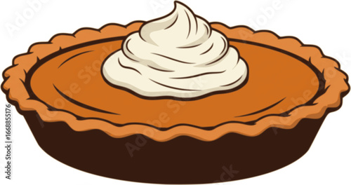 Transparent PNG available
Pumpkin Pie with Whipped Top Sweet Food for Thanksgiving
