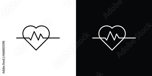 Heartbeat icons. vector symbol illustrations.