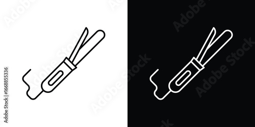Hair curler icons. vector symbol illustrations.