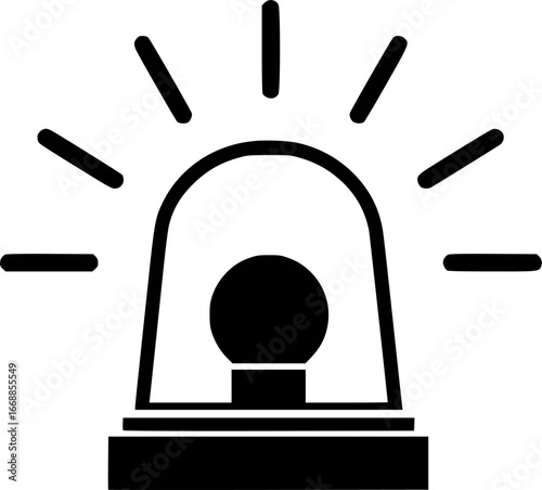 Emergency siren icon. Hazard warning light, ambulance route alarm

