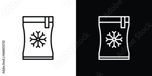 Frozen food bag icons. vector symbol illustrations.