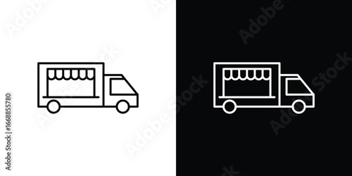 Food truck icons. vector symbol illustrations.