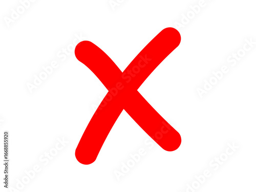 Bold Red 'X' Symbol Against a Stark Black Backdrop, Emphasizing Rejection or Negation with Simple Geometric Design