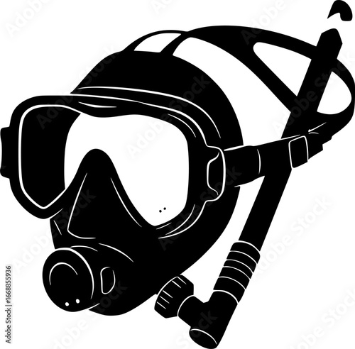 Diving mask. breathing apparatus for watching coral reefs under the sea

