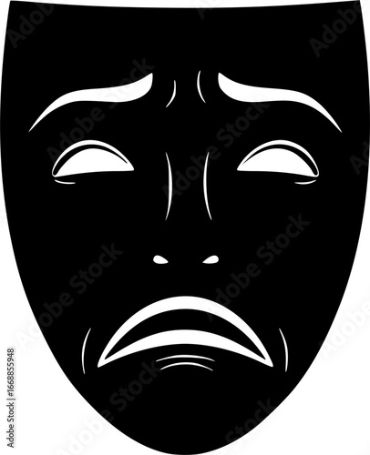emotional mask Showing drama and comedy movies. Psychological status of patients with bipolar disorder
