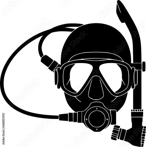 Diving mask. breathing apparatus for watching coral reefs under the sea
