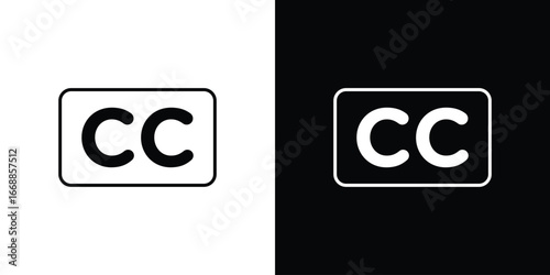 Closed caption icons. vector symbol illustrations.
