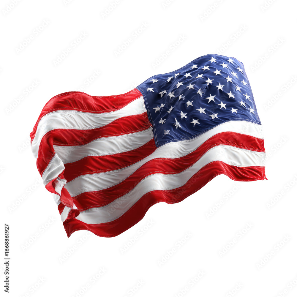 Obraz premium Waving Stars and Stripes, national symbol of America