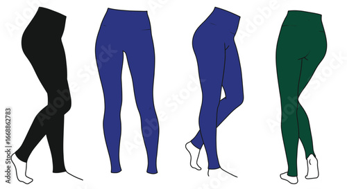 Stylish leggings in diverse colors showcasing contemporary fashion trends