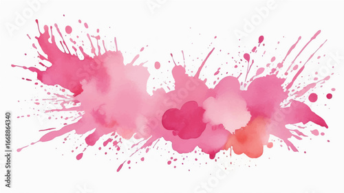 Artistic pink  watercolor splash effect template 