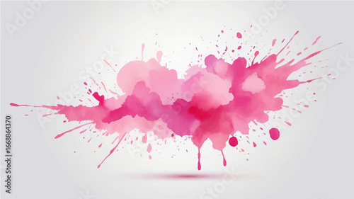 Artistic pink  watercolor splash effect template 