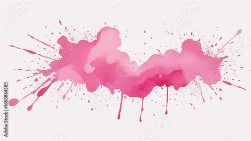 Artistic pink  watercolor splash effect template 