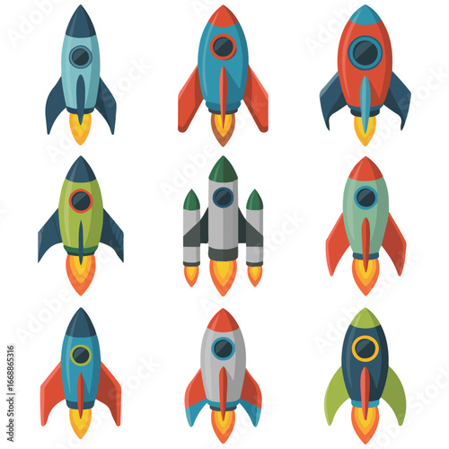 Spacecraft vector icon cartoon style isolated on white background