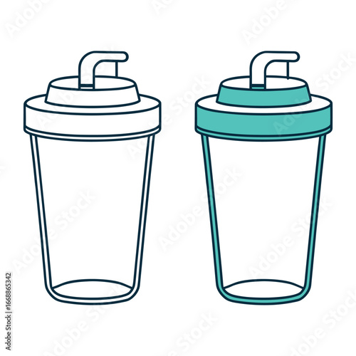 Protein shaker bottles with flip lids for gym and fitness