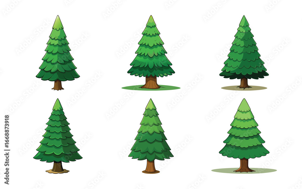 Fototapeta premium set of christmas trees