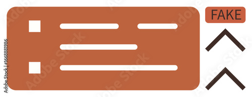 List with checkboxes, upward arrows, and fake label highlights misinformation detection, voting, decision-making. Ideal for digital age awareness, media literacy, evaluation, critical thinking