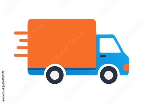 delivery truck on white background