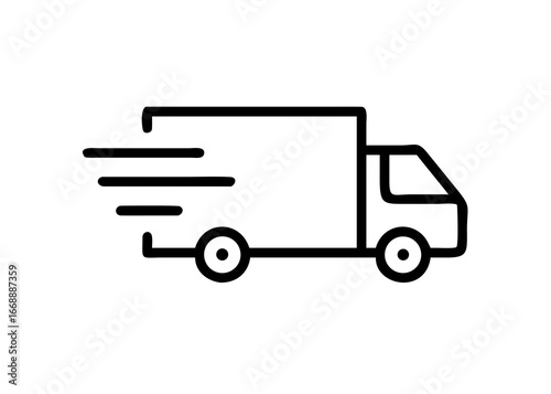 delivery truck isolated on white