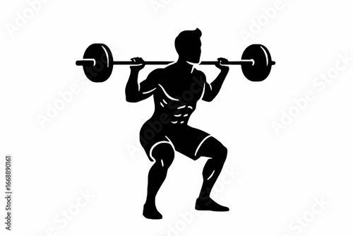 man lifting weights Silhouette