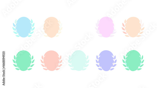 Pastel laurel wreath vector design elements for decoration and graphic design projects and creative projects