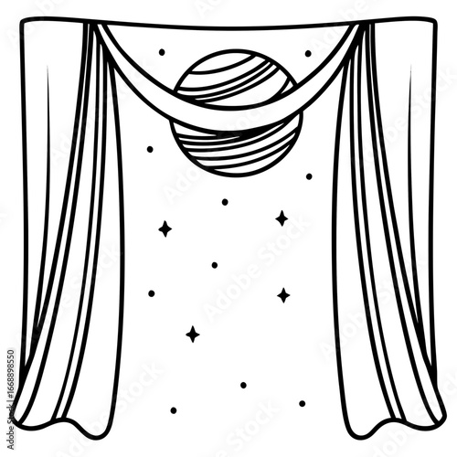 Simple Orbit Curtains Vector Design
